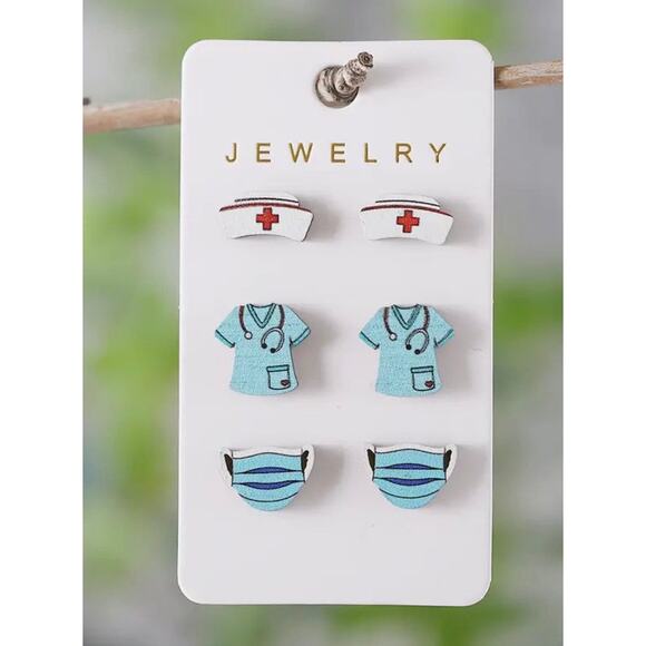 Nurse/ Doctor Charting/Charts Stud Style Earrings Hospital/Dr Office - Picture 2 of 6